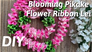 How To Make Blooming Pikake Jasmine Flower Hawaiian Ribbon Lei DIY [upl. by Kennard166]