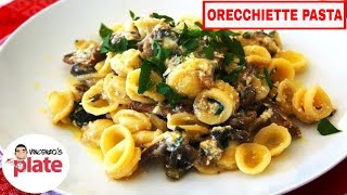 ORECCHIETTE PASTA RECIPE  Porcini Mushrooms and Zucchini Vegetarian Pasta [upl. by Nigem]