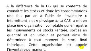 Comptabilité Analytique S3 partie 4quot la méthode dinventaire permanent des stock quot [upl. by Aihsenyt]