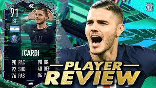 91 FLASHBACK ICARDI PLAYER REVIEW FLASHBACK ICARDI SBC  FIFA 22 ULTIMATE TEAM [upl. by Annahc]