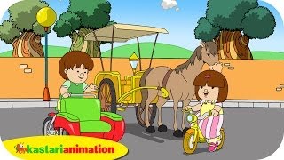 Kutahu Nama Kendaraan becak delman sepeda  Kastari Animation Official [upl. by Gerta103]