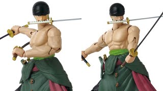 New One Piece Anime Heroes Roronoa Zoro Three Sword Style Action Figure revealed [upl. by Seuqram469]