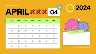 April Calendar 2024  april calendar printable  printable april calendar 📅 Calendar 365 📅 [upl. by Natlus]