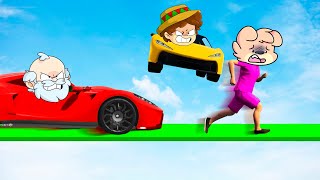 ¡CORRE o TE ATROPELLAN los SUPER COCHES 💥😂 AUTOS vs CORREDORES en GTA 5 con SILVIOGAMER y PANCRACIO [upl. by Terces]