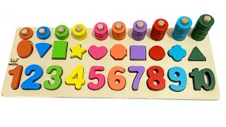 Best Learn Number Counting Shape With Activity Puzzle  PreSchool Toddler Learning Toys Videos [upl. by Dympha]