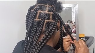 Easy DIY Jumbo knotless Box Braids Tutorial  Beginner Friendly [upl. by Lerual]