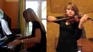 Lara and Taylor play One Winged Angel from Final Fantasy 7 piano and violin [upl. by Enatan]