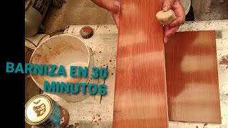 APRENDE A BARNIZAR MADERA EN 30 MINUTOS  garantizado Y muy fácil [upl. by Synn]