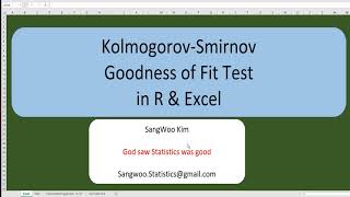 033 Kolmogorov and Smirnov Test in Excel and R [upl. by Ahsiled305]