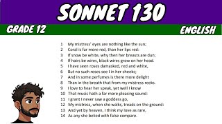 Sonnet 130 by William Shakespeare Grade 12 English Poetry [upl. by Lleryd385]