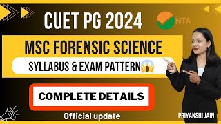 CUET PG 2024 Complete syllabus Forensic Science SCQP13  MSc Forensic Science  Priyanshi Jain [upl. by Wes]