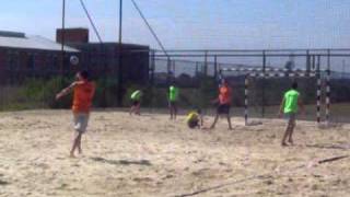 Handebol de areia  arremesso com giro [upl. by Halas58]