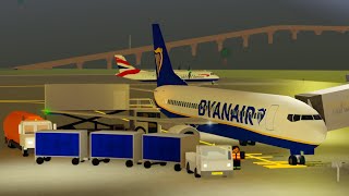 RYANAIR TRIPREPORT Real Sounds Stansted  Rome Roblox [upl. by Adoh405]