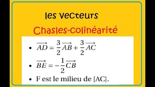 Seconde vecteurs colinéarité et chasles ex36 [upl. by Asiole]