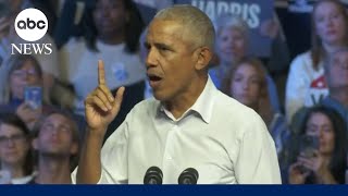 Obama slams speakers at Trumps Madison Square Garden rally [upl. by Okikuy273]