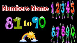 Number names  Number Names 81 90  Number spelling  Learn Numbers  Numbers 81 to 90 [upl. by Hickey]