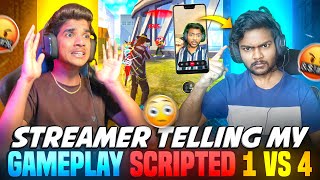 TELUGU STREAMER🤬 TELLING MY 😭GAMEPLAY SCRIPTED  1 VS 4🔥 FREE FIRE IN TELUGU dfg freefire [upl. by Grassi]