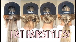 EASY HAIRSTYLES TO WEAR WITH A HAT PART 2 MEDIUM amp LONG HAIRSTYLES [upl. by Nanda999]