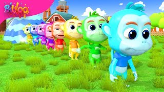 Five Little Monkeys Song  Colorful Monkeys  BluLoo Nursery Rhymes amp Kids Songs [upl. by Eessac]