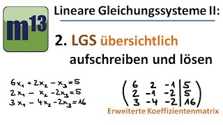 LGS übersichtlich Lösen mit erweiterter Koeffizientenmatrix [upl. by Andria]