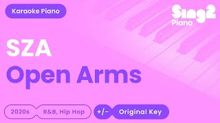 SZA  Open Arms No Rap Piano Karaoke [upl. by Adnomal]