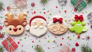 Decorated Christmas Cookies  Santa Mrs Clause Rudolph amp Christmas Tree [upl. by Harwell940]