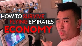 How to Survive Flying Emirates Economy Class Top Tips [upl. by Hayyikaz]