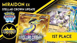 1st Place New Miraidon ex Deck With Mewtwo ex  Stellar Crown Pokemon TCG [upl. by Thia643]