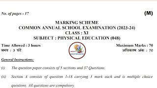 Class 11 Physical Education Annual Answer Key Morning shift 2222024 Physical Education answer key [upl. by Lloyd]