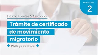 ¿Cómo tramitar un certificado de movimiento migratorio [upl. by Akerdal358]