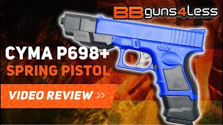 CYMA P698 SPRING PISTOL BB GUN REVIEW [upl. by Nosae]