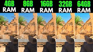 Counterstrike 2 Csgo2 2gb ram 4gb ram vs 8gb ram vs 16gb ram vs 32gb ram [upl. by Enavi]