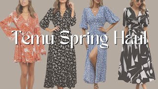 AMAZING SPRING DRESSES  Temu Spring Haul and TryOn [upl. by Lemuel881]