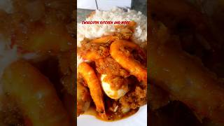 Pepper Curry Prawns served with white Rice for breakfast 😋 food curry breakfast cooking [upl. by Venu]