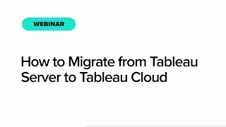 How do I migrate from Tableau Server to Tableau Cloud [upl. by Mycah]