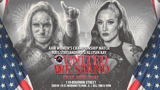 1080p Kris Statlander vs Allysin Kay  AAW Womens Championship  AAW Pro United We Stand 2021 [upl. by Epstein]