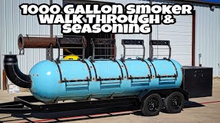 How To Season An Offset Smoker  My New 1000 Gallon Offset Smoker [upl. by Anoynek764]