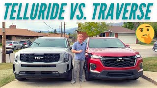 2022 Kia Telluride SX vs 2022 Chevrolet Traverse RS  Ownership Review [upl. by Aleac]