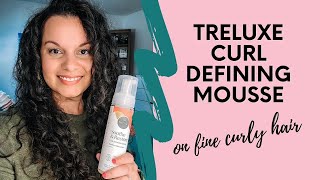 TreLuxe Curl Defining Mousse Review amp Demo on Fine Curly Hair [upl. by Nylynnej936]