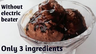 Chocolate ice cream  Only 3 Ingredients  Rithi Recipes [upl. by Elwaine326]