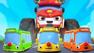 Wheels on the Bus  🚌Little Bus Rescue Mission  Car Cartoon  Nursery Rhymes amp Kids Songs  BabyBus [upl. by Halludba]