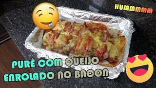 COMO FAZER ROCAMBOLE PURE COM QUEIJO ENROLADO NO BACON [upl. by Mazur]