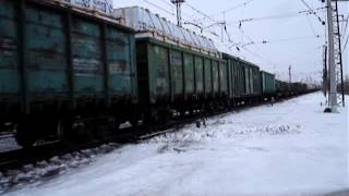 Russian Freight Train in Golutvin [upl. by Charbonnier]