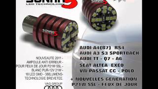 NOUVELLE P21W ANTI ERREUR SONAR 5 LED CANBUS SMD FEUX DE JOUR [upl. by Declan]