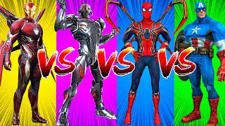 SUPERHERO COLOR DANCE CHALLENGE Iron Man vs Ultron vs Iron SpiderMan vs Captain America [upl. by Nasho]