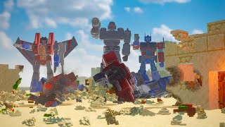 Guided missiles against Transformers that attacked a village in Minecraft Megа Teardown [upl. by Lipkin]