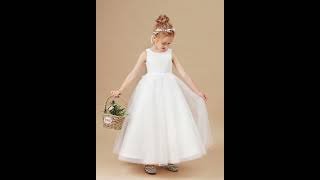 CICINIA Flower Girl  Aline Lace Flower Girl Dress with BowKnot dress wedding [upl. by Wahl]