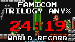 2419 Super Mario Famicom Trilogy Any Speedrun World Record [upl. by Creighton]