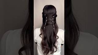 Cute easy hairstyles for medium long hair 🤍✨ hairstyles hairtok hair explorepage shorts [upl. by Humpage95]