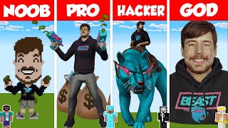 Minecraft MRBEAST STATUE HOUSE BUILD CHALLENGE  NOOB vs PRO vs HACKER vs GOD  Animation [upl. by Susanne]